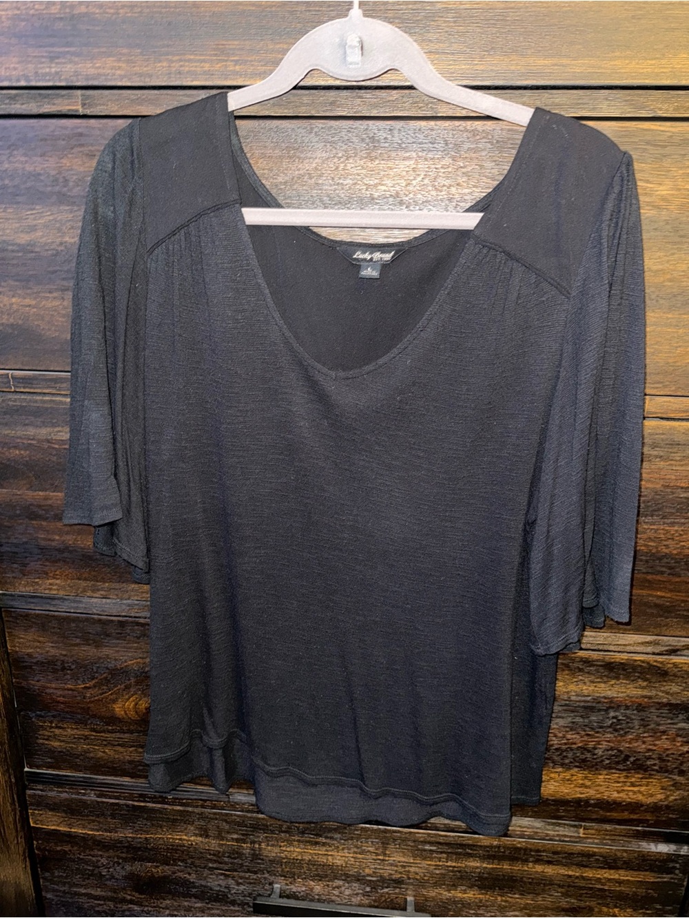 Lucky Brand Black Scoop Neck T-Shirt